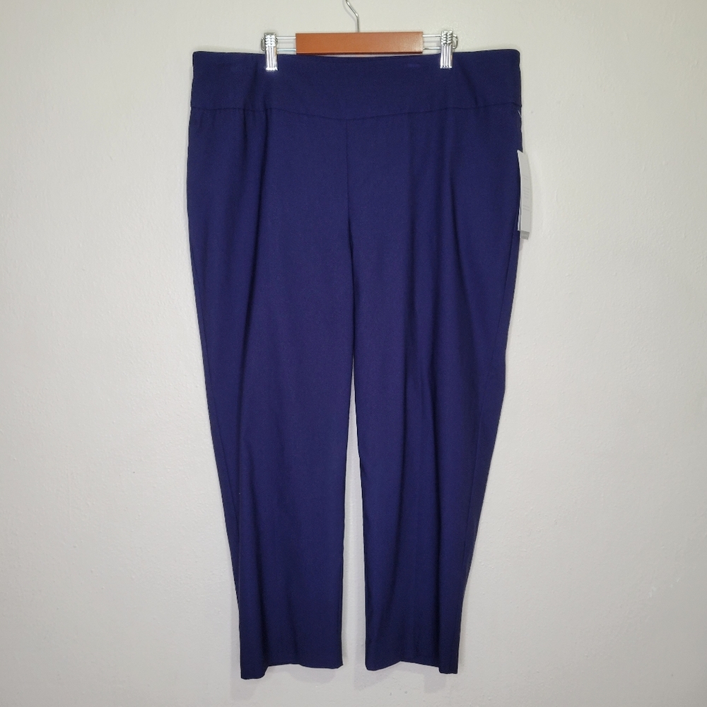NWT New Directions Pull-on Navy Blue Pants, Size 16W